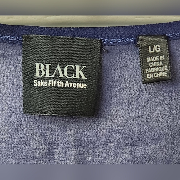 Sheer blouse with sequin pattern Saks Fifth Black Label Size L - Picture 2 of 4